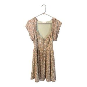 Lush Floral V-Neck Romper in Pink and Sage XL